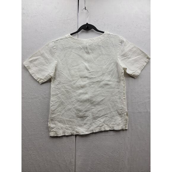 David Dart 100% Linen Pullover Top with Front Pocket, Sz P - Picture 3 of 13